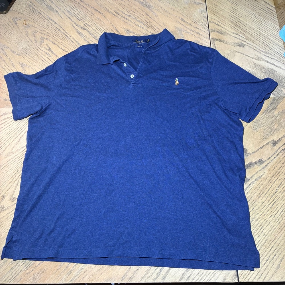Polo Ralph Lauren Mens Classic Fit Short Sleeve Polo Shirt Blue Heather XL